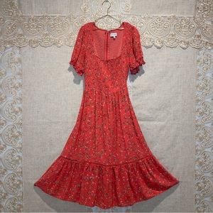 CORAL FLORAL MAXI DRESS